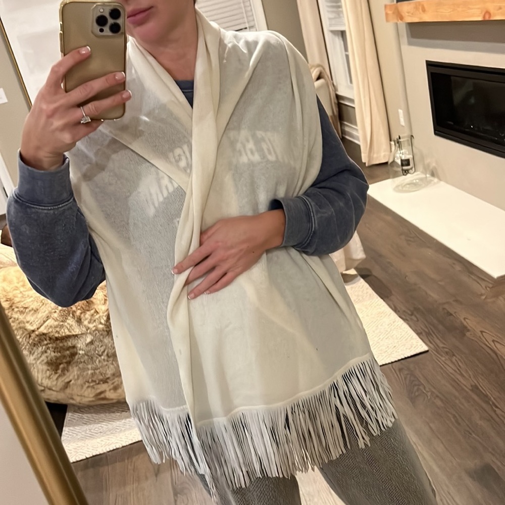 Beryll Cashmere and Leather Fringed Scarf